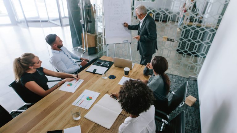 Team meeting on a table