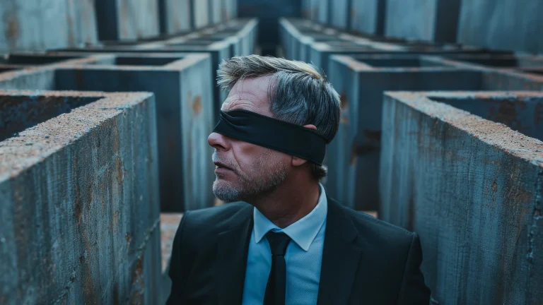 man on blindfold