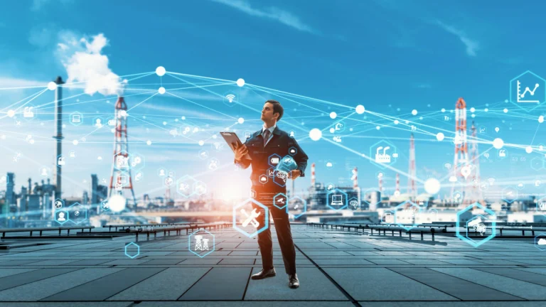 man standing in city showing compliance in M&A