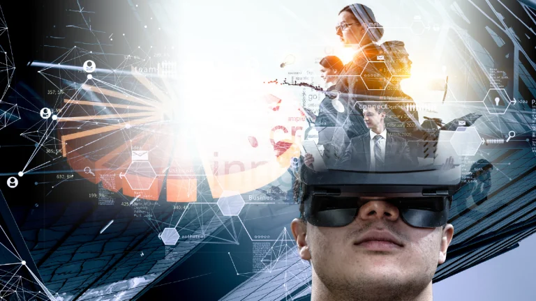 A man in VR seeing innovation velocity