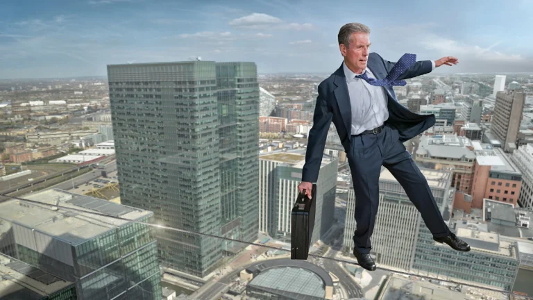 Man falling down like no contingency exit