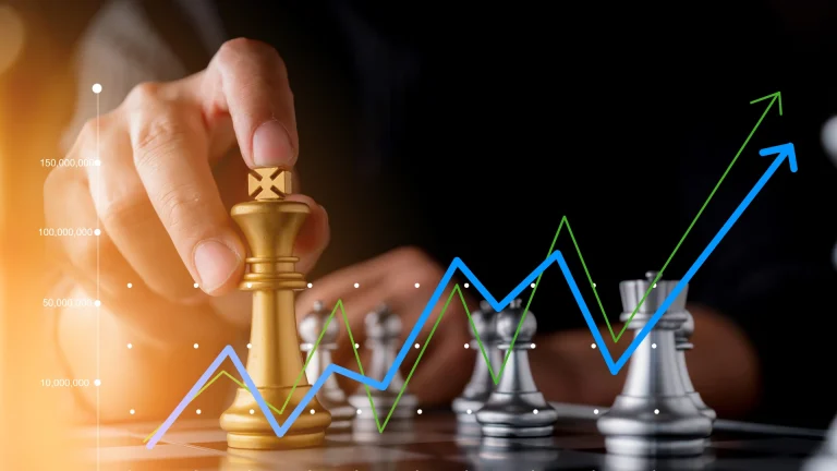 Man playing chess showing strategic buyer