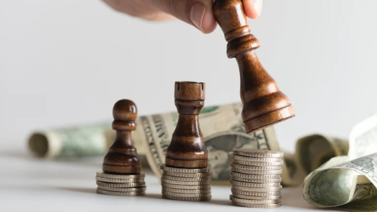 Chess piece showing distressed exit strategy
