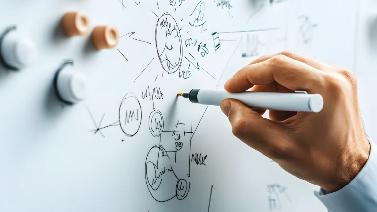 hand with marker writing about exit strategy